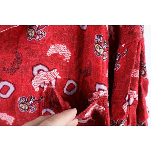 Vintage Mens XL Faded All Over Print Ohio State University Hawaiian Button Shirt - Picture 4 of 8